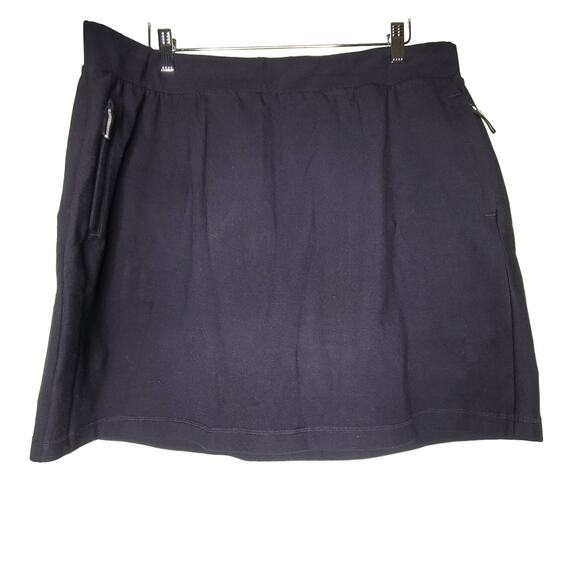T by Talbots‎ Skort 2X Black Athleisure Cotton Blend Pull On Skirt Zip Pockets - Picture 1 of 7